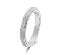 Ayoiow Anelli in Acciaio inox Spinner Sottile con Texture di Sabbia Glitterata, Acciaio Inox Argento| 14