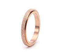 Ayoiow Anelli Sottili Spinner Sottile con Texture di Sabbia Glitterata, Acciaio Inox Anelli Donna Oro Rosa| 17
