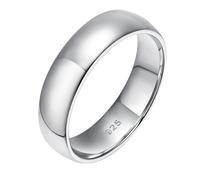 Ayoiow Anello Argento Grande Donna, Pianura Fedine Argento Argento Sterling 925 Nessuna Pietra Preziosa, 5,5 mm Taglia 23