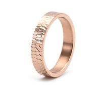 Ayoiow Anello Donna Squama di Pesce Martellata Sottile, Acciaio Inox Oro Rosa| 17