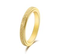 Ayoiow Anello in Acciaio Donna Acciaio Inox, Spinner Sottile con Texture di Sabbia Glitterata Oro, Taglia 17