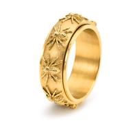 Ayoiow Anello Nuziale Ragno Girevole 8 mm, Acciaio Inox Oro| 20