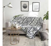 Ayoiow Fodera Divano Gronlid Telo Copridivano Bianco Nero Telo Copridivano 2 Posti Miscelato Motivo Geometrico in Stile Etnico Copridivano Letto