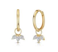 Ayoiow Orecchini Argento 925 Donna Zircone Petalo Oro Orecchini Pendenti Bambina