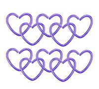 Ayoiow Piercing al Naso Finto, Piercing Naso Anello Acciaio Chirurgico Viola Cuore Forma Naso Anello