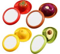 Ayolofei Contenitori Riutilizzabili per Frutta e Verdura, 4 Pezzi Scatola per Frutta in Silicone con Coperchio, Stoccaggio Trasparente per Smistamento di Frutta e Verdura da Cucina Nel Frigorifero