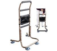 Ayolofei Supporto per Anziani, Telaio di Supporto in Lega di Alluminio Regolabile in Altezza con Rivestimento Antiscivolo in Schiuma e Ventosa per Anziani, Disabili e Donne Incinte