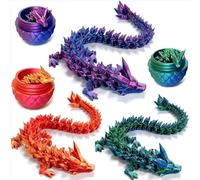 Ayolofei Uovo di drago stampato 3D con drago, 3 pezzi uova di drago Easter Drago, realistico, giocattolo misterioso per il giorno di Natale, decorazione da scrivania