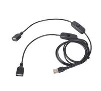 AYPOHU Double Output USB Charging Cable with Switches for Simultaneous Charging of Two 5V Devices Including Lights and Gadget Charging Only USB Cable