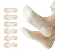 AYPOW 6 Paia Calzini Fantasmini Ultra Fodera Bassa Donna con Cuscinetti in Spugna per Tacchi Alti, Assorbire il Sudore Fondo in Cotone Traspiranti Calzini Invisibili con Gel Antiscivolo, Calze Barca