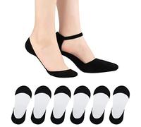 AYPOW 6Paia Calzini Fantasmini Cotone da Donna, Fodera Ultra Bassa Salvapiede Calzini Invisibili con Gel Antiscivolo, Morbidi Calze Barca per Tacchi alti Mocassini Sneaker Appartamenti Scarpe da Barca