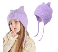 AYPOW Carino Orecchie di Gatto Caldo Berretto a Maglia per Bambini 3 ai 12 Anni, Invernale Copriorecchie Cappello, Morbido Delicato sulla Pelle Antivento Elastici Cappelli Beanie per Ragazzi Ragazze