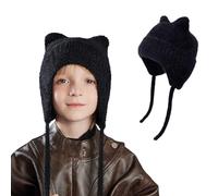 AYPOW Carino Orecchie di Gatto Caldo Berretto a Maglia per Bambini 3 ai 12 Anni, Invernale Copriorecchie Cappello, Morbido Delicato sulla Pelle Antivento Elastici Cappelli Beanie per Ragazzi Ragazze