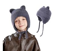 AYPOW Carino Orecchie di Gatto Caldo Berretto a Maglia per Bambini 3 ai 12 Anni, Invernale Copriorecchie Cappello, Morbido Delicato sulla Pelle Antivento Elastici Cappelli Beanie per Ragazzi Ragazze