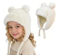 AYPOW Carino Orecchie di Orso Caldo Berretto a Maglia per Bambini 4 ai 10 Anni, Invernale Copriorecchie Cappello, Morbido Delicato sulla Pelle Antivento Elastici Cappelli Beanie per Ragazzi Ragazze