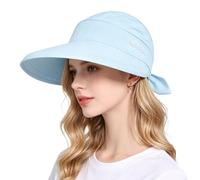 AYPOW Donna Cappello da Sole con Visiera, Tesa Larga Protezione UV Estivo Cappello da Spiaggia, Regolabile Traspirante Cappellino a Secchiello per All'aperto Tennis Viaggi Escursionismo Giardinaggio