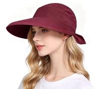 AYPOW Donna Cappello da Sole con Visiera, Tesa Larga Protezione UV Estivo Cappello da Spiaggia, Regolabile Traspirante Cappellino a Secchiello per All'aperto Tennis Viaggi Escursionismo Giardinaggio