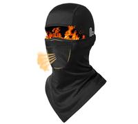 AYPOW Passamontagna Termico Traspirante, Unisex Maschera da Sci Ciclismo Moto Antivento con Pile e Foro per Occhiali, Caldo Copricollo Balaclava per Uomo e Donna in Autunno e Inverno all'Aperto, Nero