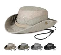 AYPOW Unisex Cappello da Pescatore Protezione UV Cappelli da Sole, Tesa Larga Traspirante Safari Spiaggia Trekking Boonie, Cotone Rete Pieghevole Cappelli alla Pescatora Cappellini da Pesca Uomo Donna