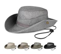 AYPOW Unisex Cappello da Pescatore Protezione UV Cappelli da Sole, Tesa Larga Traspirante Safari Spiaggia Trekking Boonie, Cotone Rete Pieghevole Cappelli alla Pescatora Cappellini da Pesca Uomo Donna