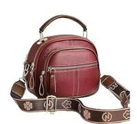 Ayrohk Bousalutend Crossbody Bag, Classic Multifunctional Compartments Adjustable Wide Shoulder Strap Leather Crossbody Bag (Red)