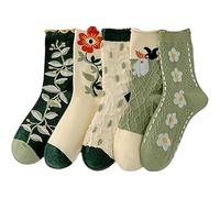 Ayrohk Parisian Bloom Socks, Vintage Floral Embroidery Pattern, Exquisite Floral Pattern, Comfortable and Fashionable