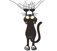 Ayrsj desivi per Gatti Neri Rimovibili per Gatti Neri Autoadesivi Decalcomanie per Il Frigorifero Parete Windows