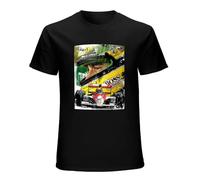 Ayrton Senna Artwork Mens T-Shirt Black Graphic Unisex Tee Shirt XXL