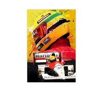 Ayrton Senna Legend F1 - Stampe artistiche su tela, poster estetico, decorazione artistica da parete, per soggiorno, camera da letto, senza cornice, 40 x 60 cm