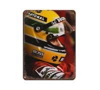 Ayrton Senna Legendary F1 Racing Driver Poster 22 Targa in metallo vintage, decorazione artistica da parete per pub, club, caffetteria, bar, casa, decorazione artistica da parete retrò, 30 x 40 cm