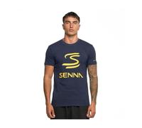 Ayrton Senna Maglietta Uomo Legacy Logo F1, Blu, blu, S