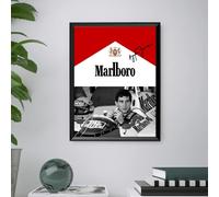 Ayrton Senna - Quadro Stampa Poster Formula 1 con CORNICE 40x30