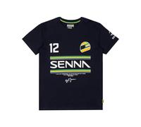 Ayrton Senna T-Shirt, 12 strisce, blu,