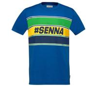 Ayrton Senna T-Shirt - Blu Hashtag, Formula 1, bianco, S