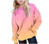 AYSDSKI Felpa con cappuccio da ragazza con gradiente di colore, Autumn Winter Felpa con cappuccio con tasche per bambini 5-15 anni, P-ink, 150