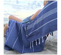 Aysesa Telo mare in cotone turco a prova di sabbia, oversize, con tasca nascosta, 190,5 cm, telo senza sabbia XL, asciugamano da viaggio ripiegabile, regalo per uomo e donna, fatto in Turchia