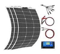 Aysolar Kit Pannello Solare 300W 12V 3 pezzi 100W Flessibile Monocristallino Pannello Fotovoltaico con 30A Regolatore solare per RV, camper,auto, barca, roulotte, batteria