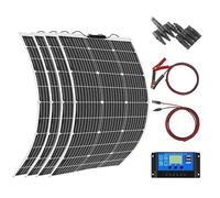 Aysolar Kit Pannello Solare 400W 12V 4 pezzi 100W Flessibile Monocristallino Pannello Fotovoltaico con 40A Regolatore solare per RV, camper,auto, barca, roulotte, batteria