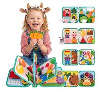 AYSOW 3D Feltro Quiet Book Libro Sensoriale Montessori per Bambini 1-6 Anni | Sensoriale Educativo Giochi Libro,Giochi da Viaggio per Bambini,Pannello di Feltro attività, Regalo Bambini 1 2 3 4 5 6 Anni
