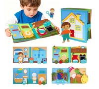 AYSOW Libro Sensoriale Montessori,Libro in feltro 3D per Bambini 1-6 Anni,Gioco Educativo per Sviluppare Fantasia e Manualità,Ideale per Viaggi e Regali