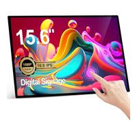 AYSTekMann 15,6 pollici Digital Signage visualizza 10000 mAh touch screen capacitivo pubblicità display con HDMI-in, tutto in un lettore LCD monitor commerciale con Android 11 (2+32GB)