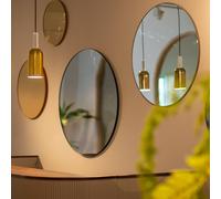 AYTM Specchio Circum, trasparente/grigio-marrone, Ø 70 cm, vetro, legno AYTM