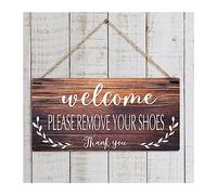 AYTOSH Benvenuto, for Favore, Rimuovi Le Scarpe, Grazie, Cartello di Benvenuto in Legno Decorativo Appeso, for La Casa, Rimuovi Le Scarpe, Togliti Le Scarpe