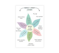 AYTREDF Poster su tela con numeri CBT Things I Can Control, terapia cognitivo comportamentale, salute mentale, consulente, ufficio, camera da letto, regalo, 30 x 45 cm