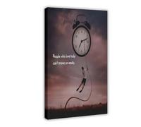 AYTREDF Poster su tela con scritta "People Who Love Truly Can't Move on easily Wisdom of Life Philosophy", decorazione per camera da letto, ufficio, camera da letto, regalo, 50 x 75 cm