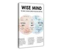 AYTREDF Poster Wise Mind, Terapia DBT, ufficio terapia, abilità di coping, distorsione cognitiva, tela di psicologia sociale, decorazione per camera da letto, 40 x 60 cm