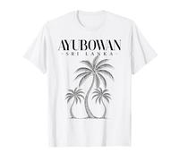 Ayubowan Sri Lanka Tee Coconut Trees Souvenir Art Maglietta