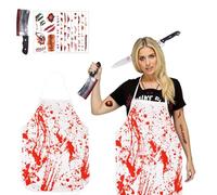 Ayucanpeng Costume Macellaio Halloween, Costume da Macellaio, Grembiule Insanguinato Viene Fornito con Adesivi e Fascia per La Testa, per può Essere Usato Come Festa di Halloween