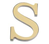 Ayuduots Lettere adesive 3D dorate a specchio, in acrilico, autoadesive, per decorare le pareti della casa, S, 20 cm