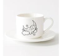 AYUEHBN Bicchieri per la casa Asilo Nido Bambini Bambino Angelo Nuvola （6oz/175ml） Cappuccino, latte macchiato, tè, espresso，Set di tazze da tè con piattini (bianchi)